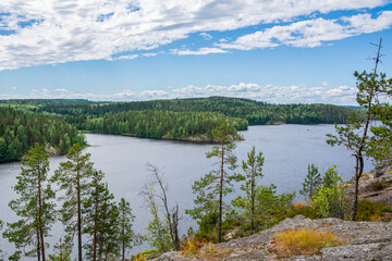 View to The Lake Saimaa from Pisamalahti Hill Fort, Sulkava, Finland