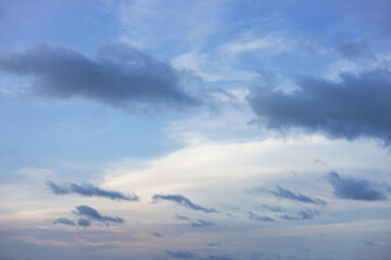 The sky was gloomy, covered with clouds and the air was cool. copy space for banner or wallpaper background