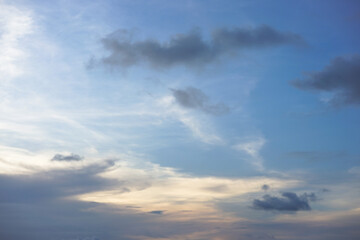 The sky was gloomy, covered with clouds and the air was cool. copy space for banner or wallpaper background