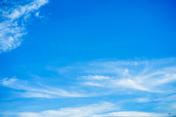 Wallpaper of White clouds on blue sky with copy space for banner background