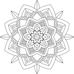 Easy Mandala coloring book simple and basic for beginners, seniors and children. Set of Mehndi flower pattern for Henna drawing and tattoo. Decoration in ethnic oriental, Indian style.