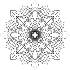 Easy Mandala coloring book simple and basic for beginners, seniors and children. Set of Mehndi flower pattern for Henna drawing and tattoo. Decoration in ethnic oriental, Indian style.