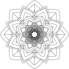 Easy Mandala coloring book simple and basic for beginners, seniors and children. Set of Mehndi flower pattern for Henna drawing and tattoo. Decoration in ethnic oriental, Indian style.