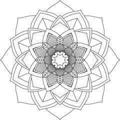 Easy Mandala coloring book simple and basic for beginners, seniors and children. Set of Mehndi flower pattern for Henna drawing and tattoo. Decoration in ethnic oriental, Indian style.