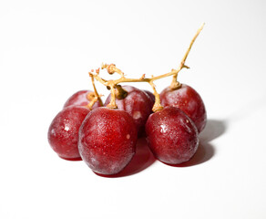 Fresh grapes on white background