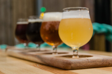 Tasting of light and dark beers