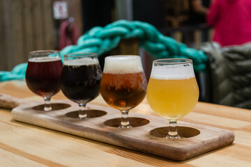Tasting of light and dark beers