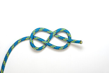 Loose Figure 8 knot on a white background