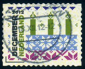 Christmas motive: candles, December Stamps Christmas serie, circa 2012