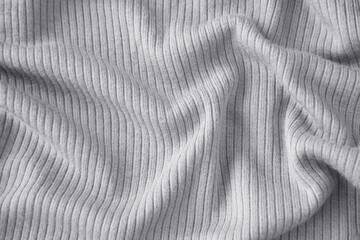 グレー(モノクロ）のリブ編みの背景