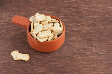 delicious dry cookies, biscuits, crackers with salt and dry herbs
