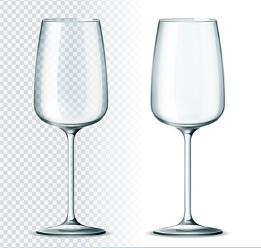 Vector 3d wine, cocktail glass for alcohol drinks