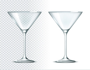 Vector 3d martini cocktail glass for drinks