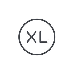 XL size icon isolated on white background. Extra large symbol modern, simple, vector, icon for website design, mobile app, ui. Vector Illustration