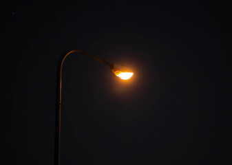 Fototapeta na wymiar night street light with planet