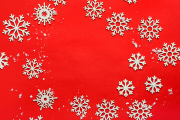 Beautiful Christmas composition on color background