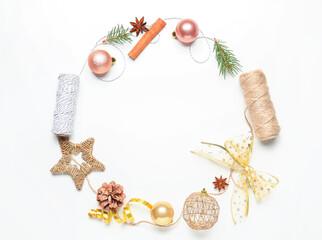 Beautiful Christmas composition on white background