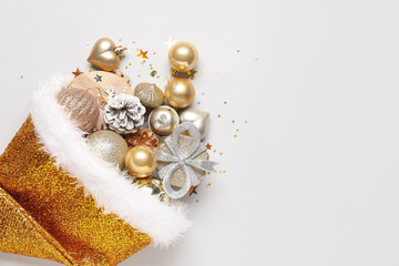 Beautiful Christmas composition on white background