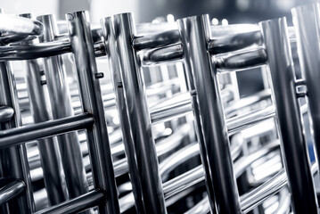 Abstract industrial background of metal pipes construction.