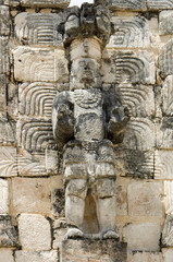 Deity statue; Kabah, Yucatan, Mexico