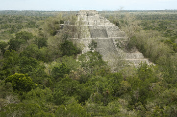 Pyramide of the structure I, Calakmul, Yucatan, Mexico, UNESCO World Heritage Site..