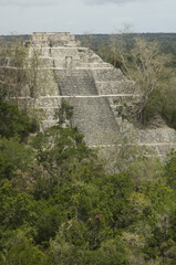 Pyramide of the structure I, Calakmul, Yucatan, Mexico, UNESCO World Heritage Site..