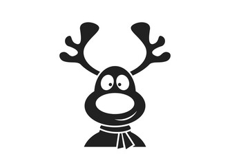 funny christmas deer icon. christmas and new year design element