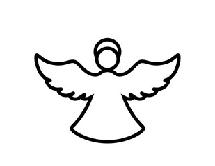 angel line icon. christmas and religion symbols. isolated vector image