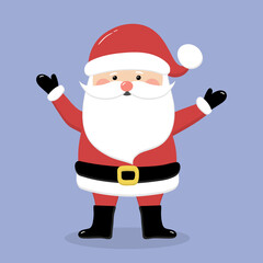 Happy Santa Claus on blue background. Vector