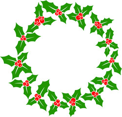Vector illustration of the Christmas Holly Berry