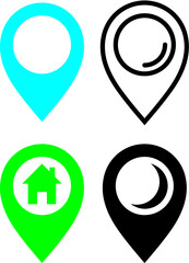 Vector illustration of the map pointer location icons