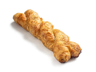 Wicker bun made from puff pastry, stuffed with minced meat