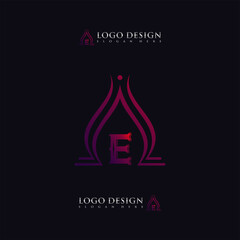 Custom Letter E logo design monogram template elements