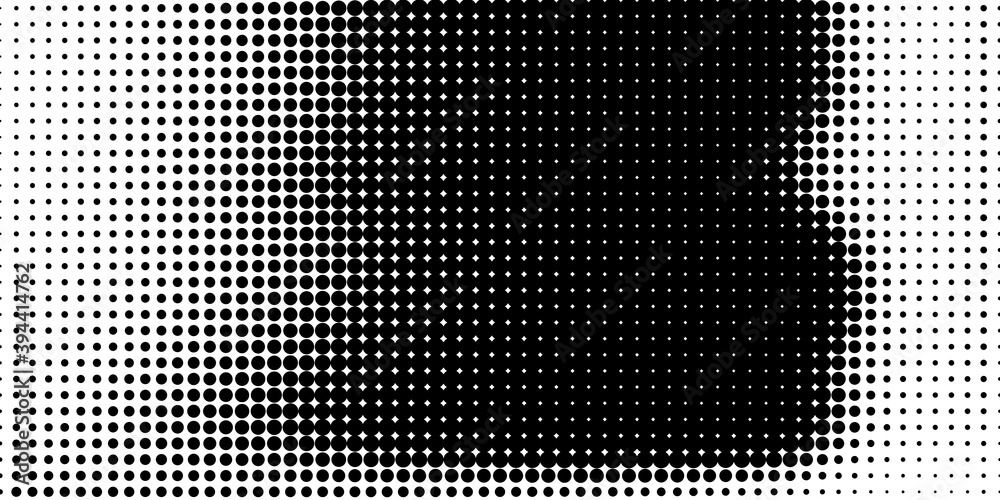 Aufkleber halftone in abstract style. geometric retro banner vector texture. modern print. white and black bac