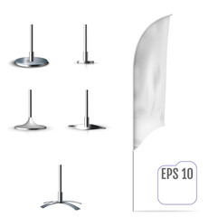 Realistic mockup of banner flag