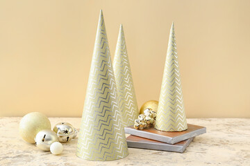 Beautiful Christmas decorations on table in room