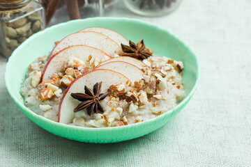 Concept of healthy and nutritious everyday breakfast