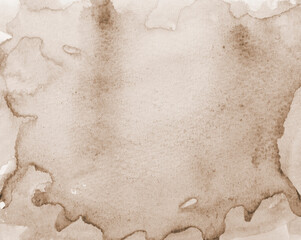 Abstract watercolor on paper texture as background. In Sepia toned. Retro style