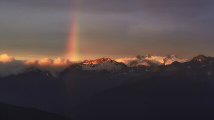 rainbow in the mountains