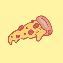 illustration of a pizza and cheese