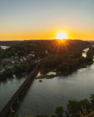 sunset over the river