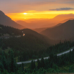 sunrise in the mountains