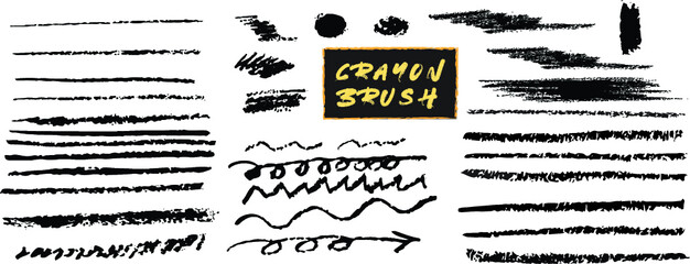 set of black and white brush
