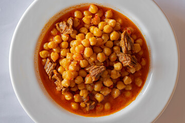 Turkish style chickpea meal with meat