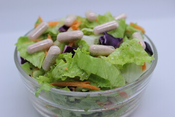 salad with medication