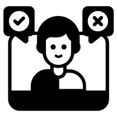 
Avatar wearing headphones with laptop, online support icon

