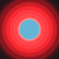 A cool retro vintage background, made of concentric red circles, with shadows, recalling the classical looney cartoons introductions.
 - obrazy, fototapety, plakaty