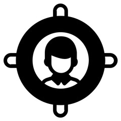 
Sale card with dartboard, price target glyph icon
