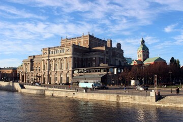 Royal Swedish Opera House and St Jacob's Church, Stockholm.