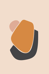 Abstract Boho Art Minimalist Pattern. Mid Century Simple Boho Elements. Boho Trendy Wall Art Decor